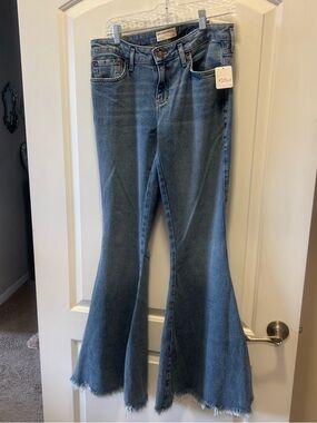 We The Free Medium Blue High-Rise Flare Jeans